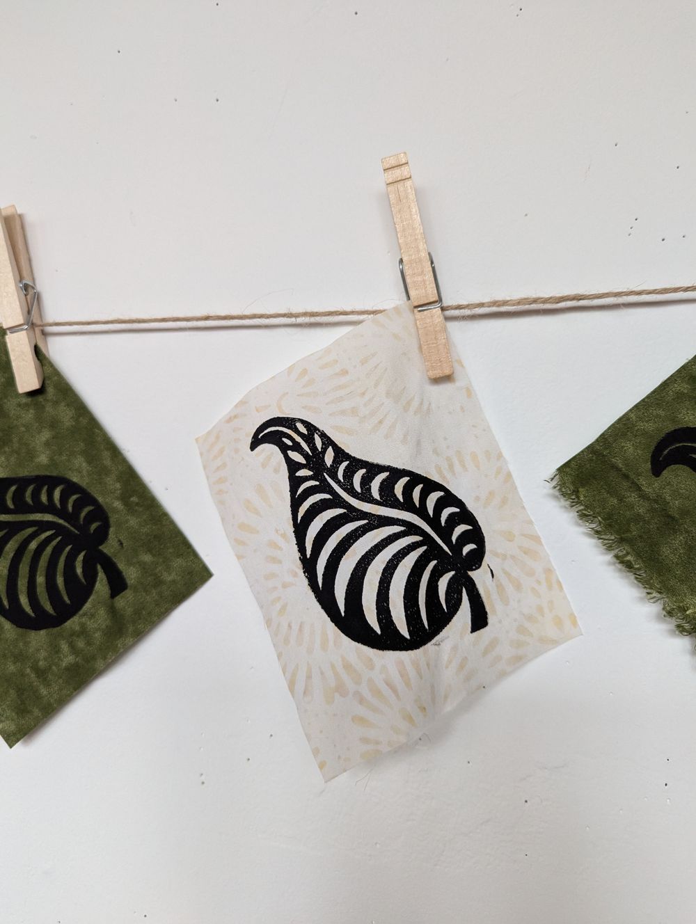 Block Printed Leaf Patch