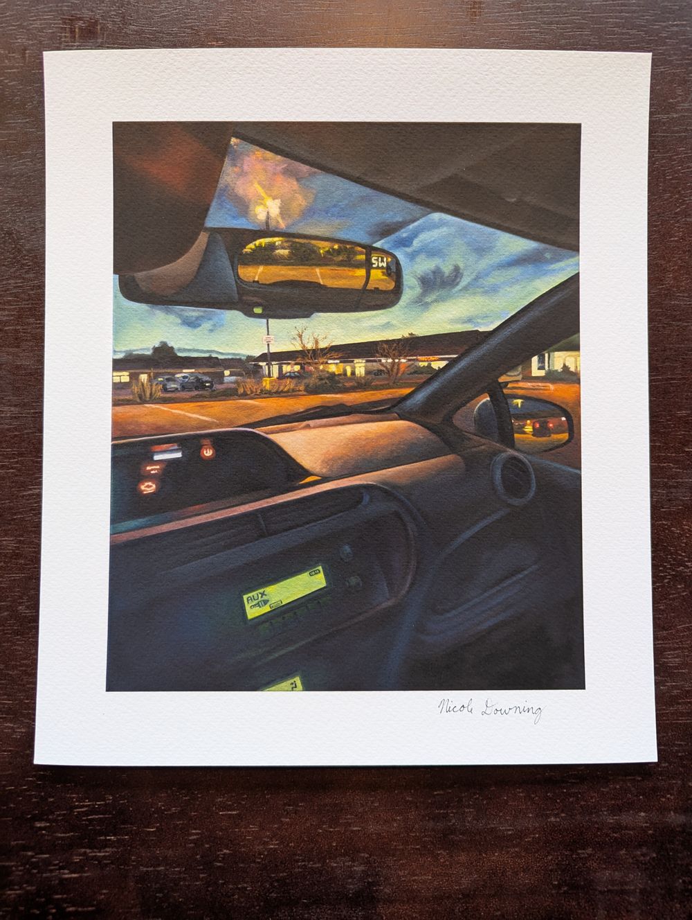 Twilight Parking Lot 8 inch print